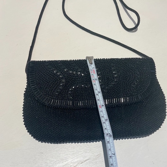 Vintage 80s Holiday Fair Black Beaded Handbag/Clutch - Picture 14 of 15